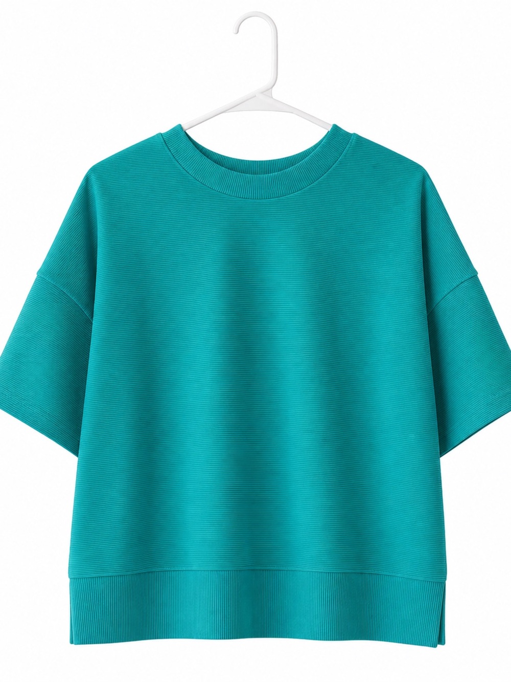 Zenana Ribbed Oversized Short-Sleeve Top Size Medium